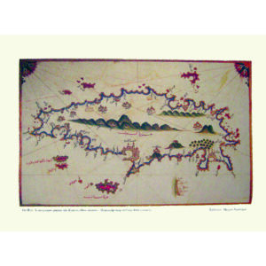 Χάρτης Γκραβούρα Η Νήσος της Κρήτης - Κρήτη  Piri.Reis 16ος αιώνας