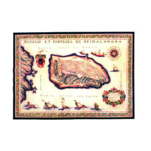 Χάρτης Γκραβούρα & Κείμενο Francesco Basilicata  - Spinalonga 1618 (35Χ50)